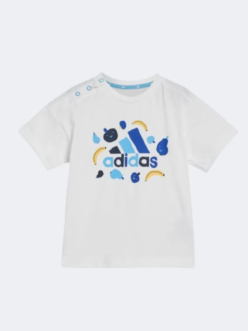 Adidas Essentials All Over Print Fruit Baby Boys Sportswear Set White/Blue Burst