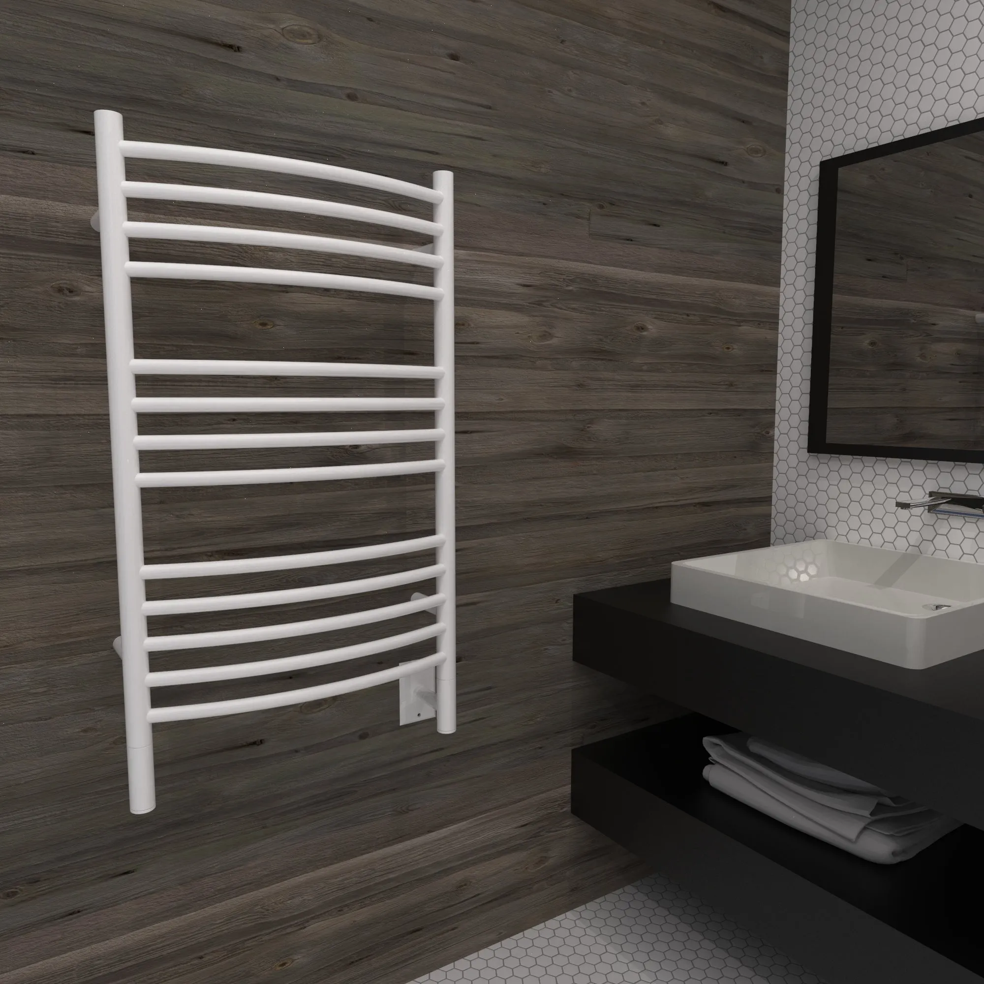 Amba Jeeves Model C Curved 13 Bar Hardwired Towel Warmer