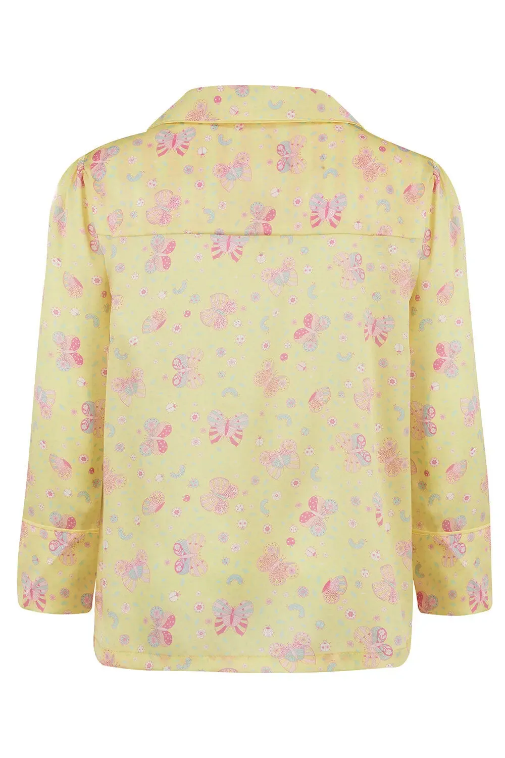 Amelie Lemonade Butterfly Girls Silk Pyjama Set