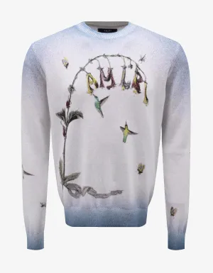 Amiri Embroidered Hummingbird Sweater