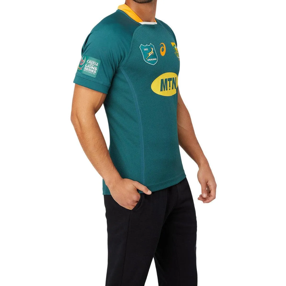 ASICS South Africa Springboks Mens Gameday Lions Rugby Shirt