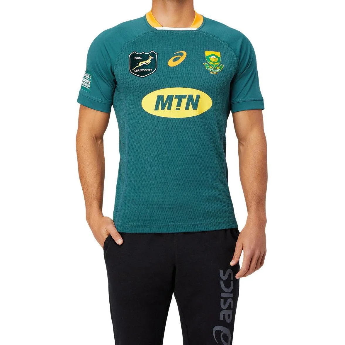 ASICS South Africa Springboks Mens Gameday Lions Rugby Shirt