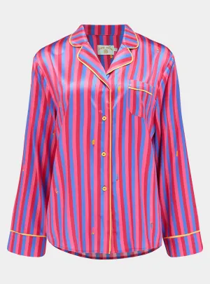 Aurelie Crimson Stripe Silk Shirt