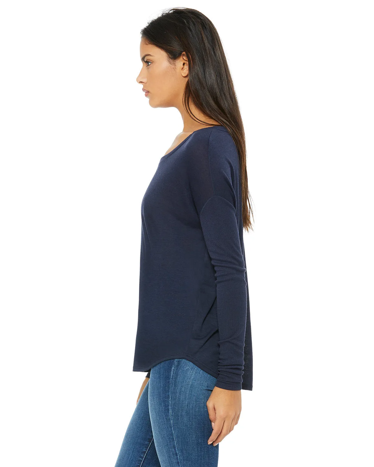 Bella   Canvas Ladies' Flowy Long-Sleeve T-Shirt with 2x1 Sleeves