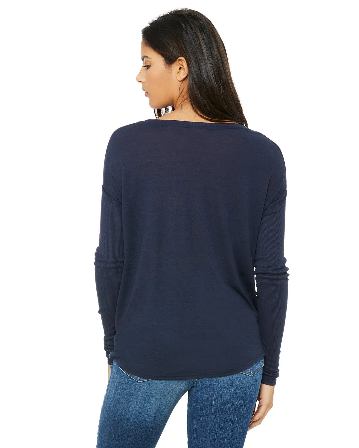 Bella   Canvas Ladies' Flowy Long-Sleeve T-Shirt with 2x1 Sleeves