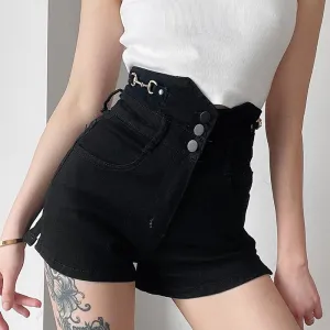 Black High Waist Hot Pants SD01108