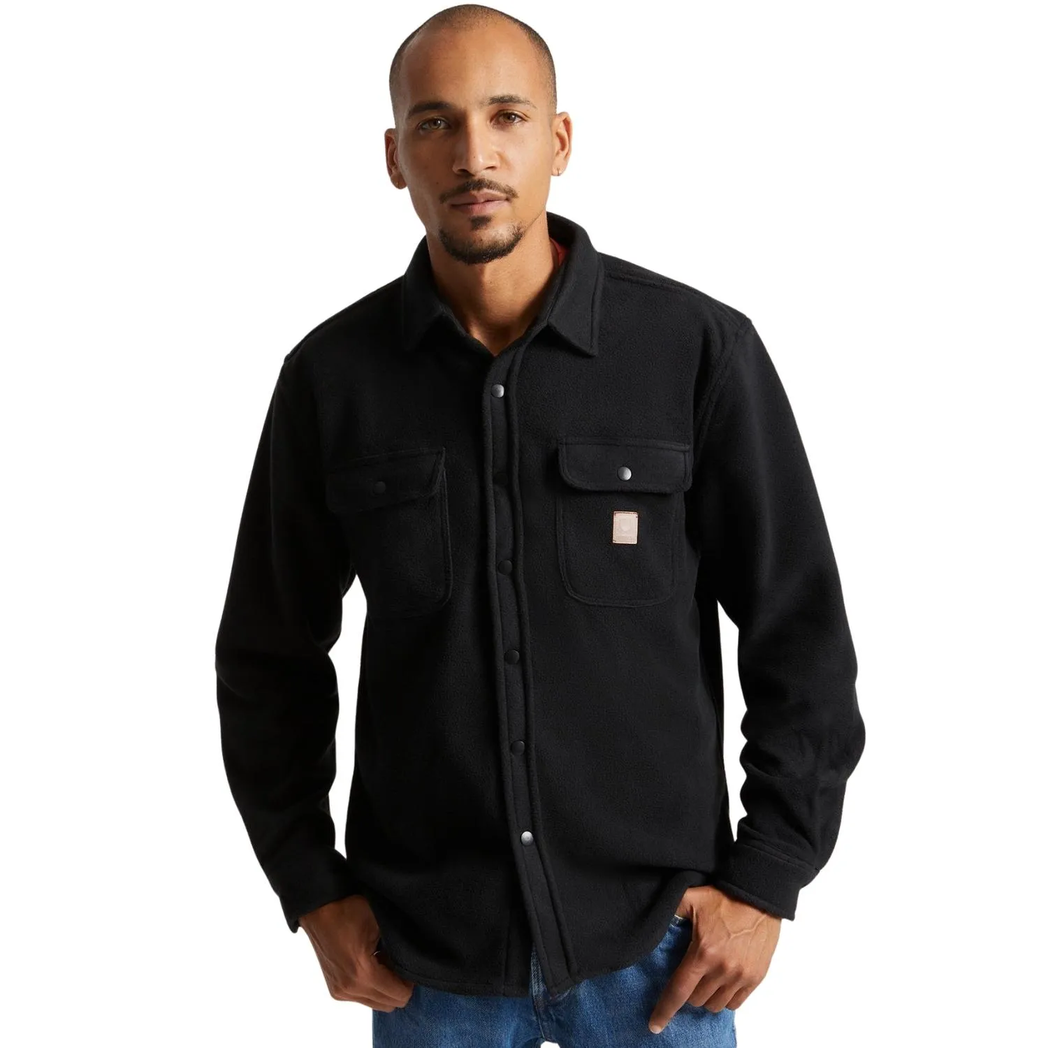 Brixton Bowery Long Sleeve Fleece Shirt - Black