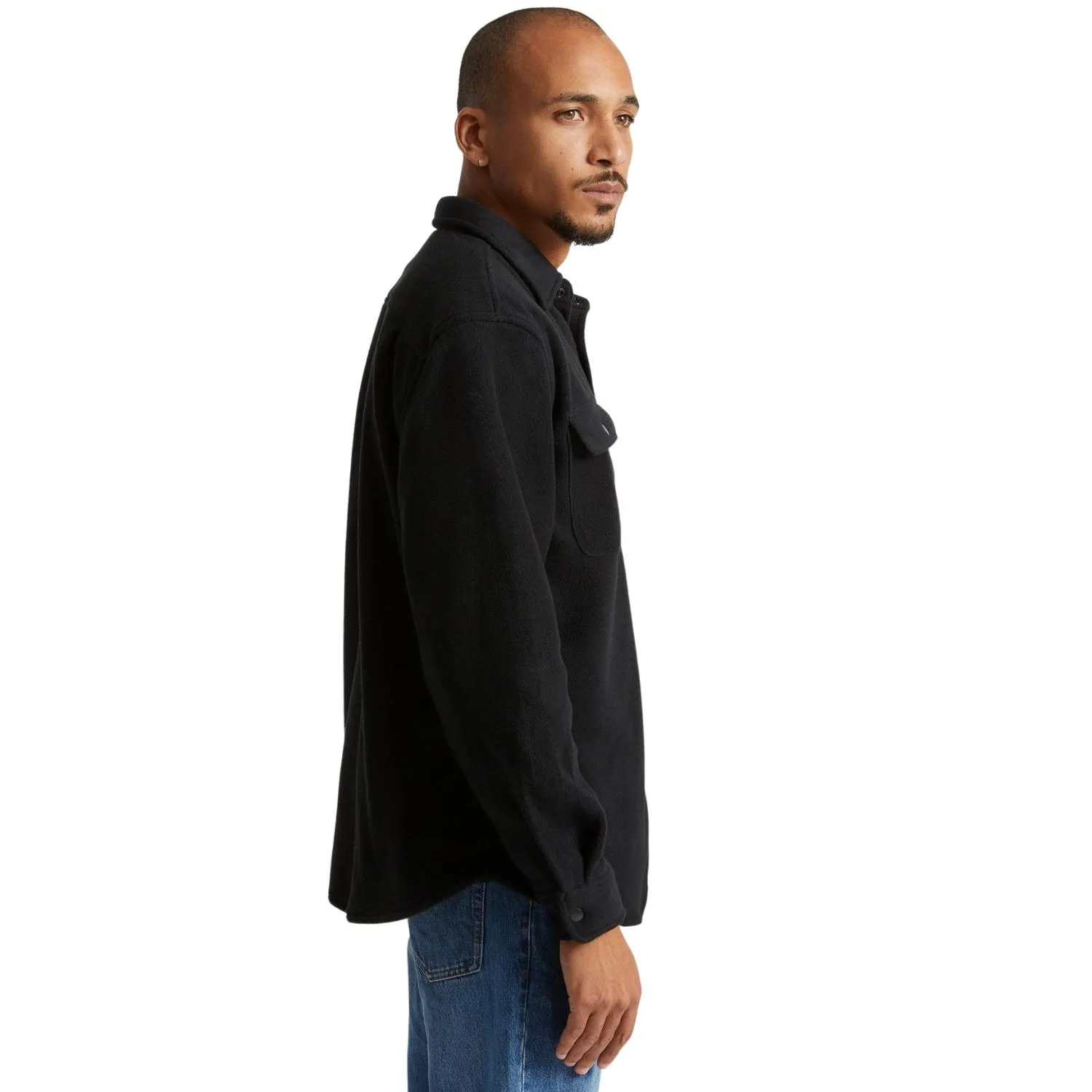 Brixton Bowery Long Sleeve Fleece Shirt - Black