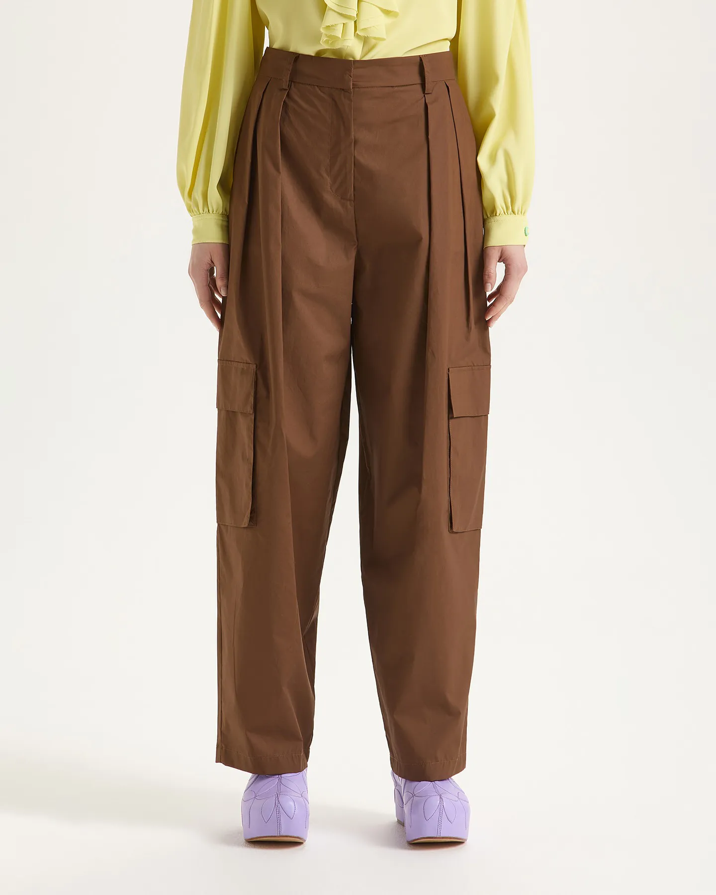 CARGO POPELINE TROUSER - COCOA