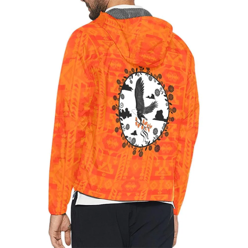 Chiefs Mountain Orange Carrying Their Prayers Unisex Windbreaker