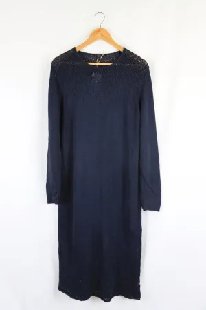 Cos Navy Midi Dress L