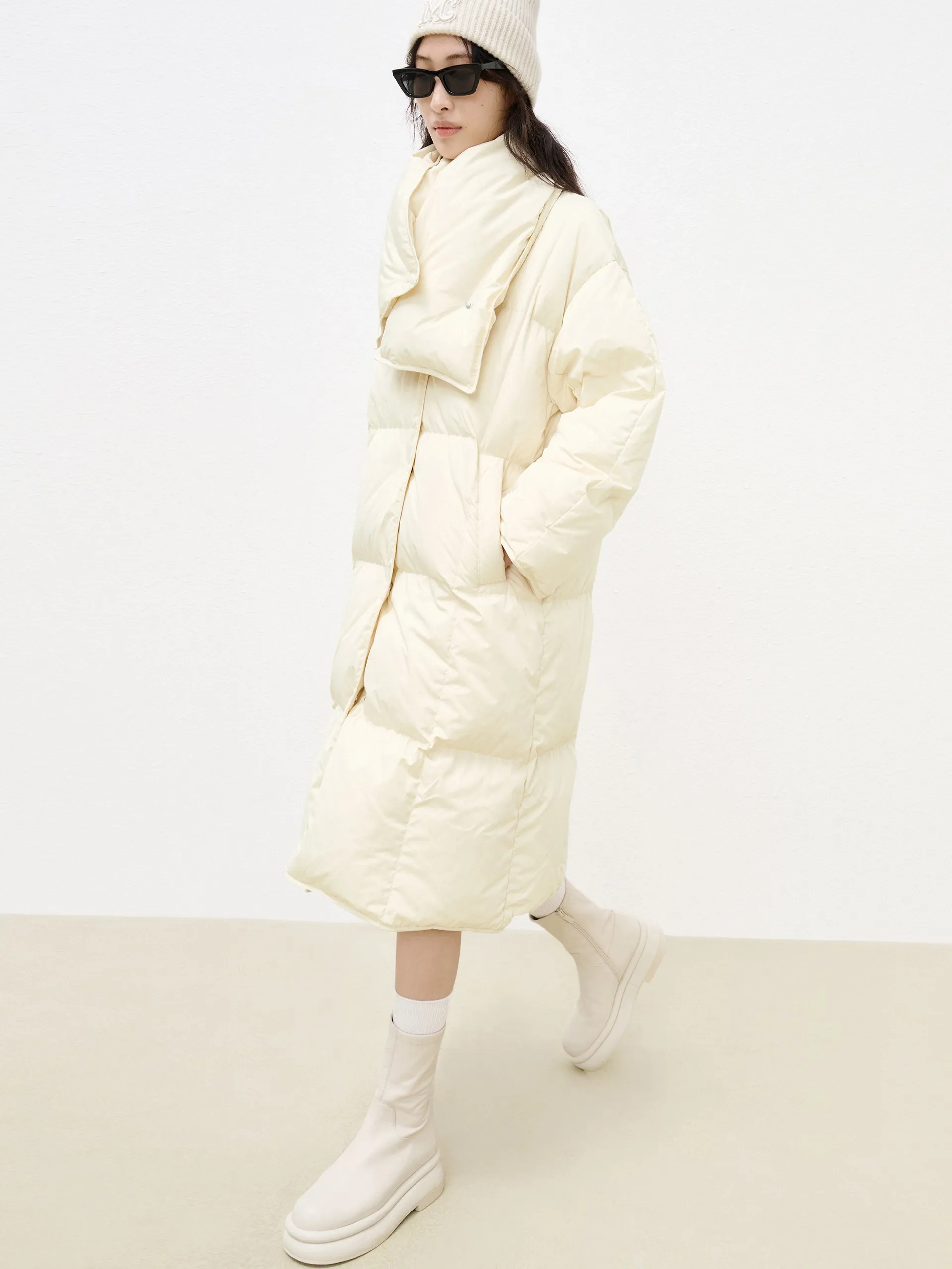 Detachable Scarf Down Coat