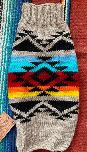 DOG SWEATER PAINTED AZTEC PATTERN