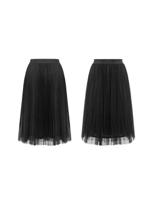 EP YAYING Black Mesh Skirt