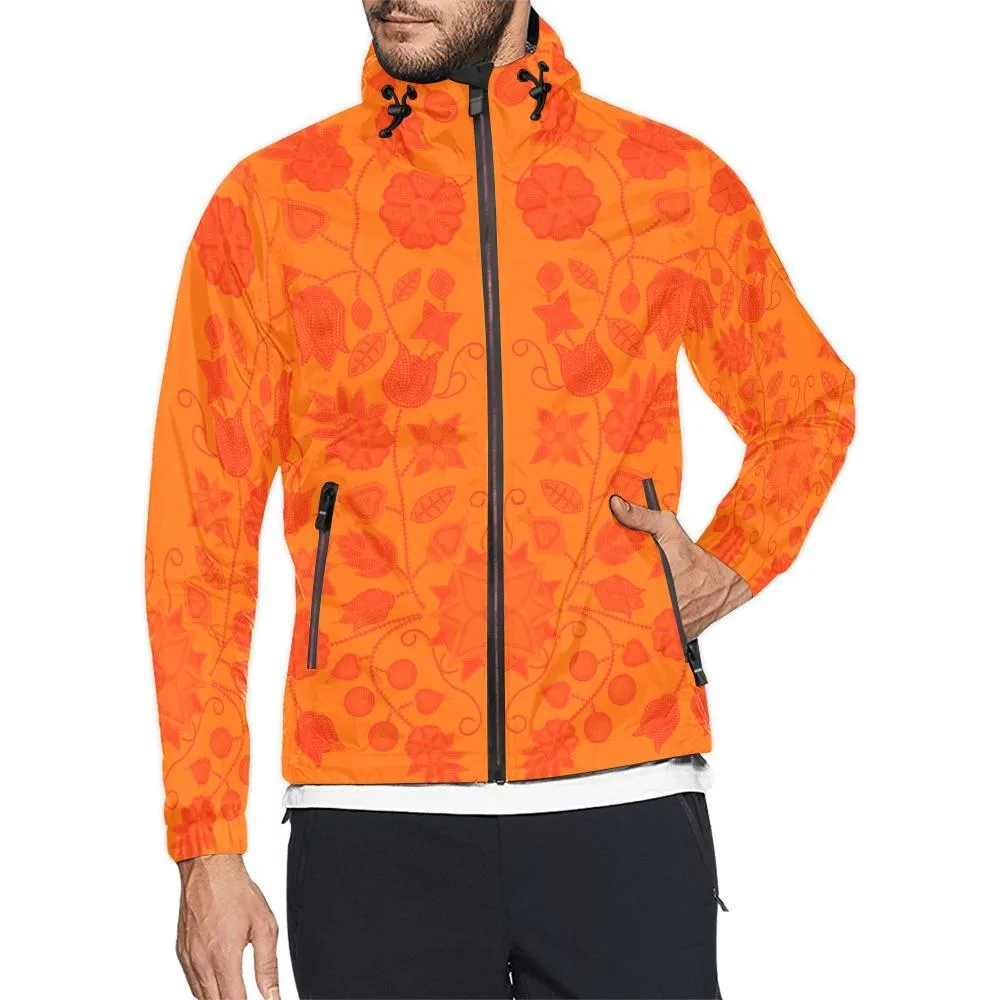 Floral Beadwork Real Orange Carrying Their Prayers Unisex Windbreaker