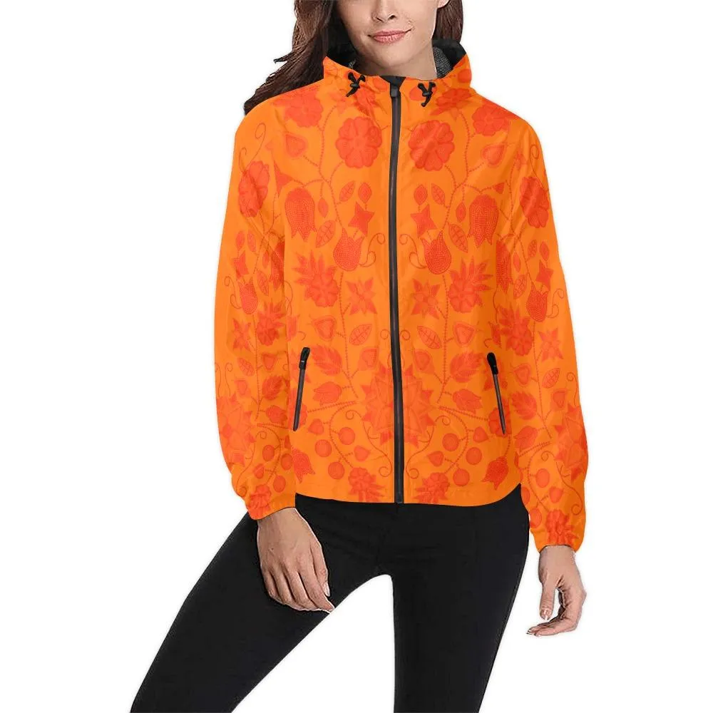 Floral Beadwork Real Orange Carrying Their Prayers Unisex Windbreaker