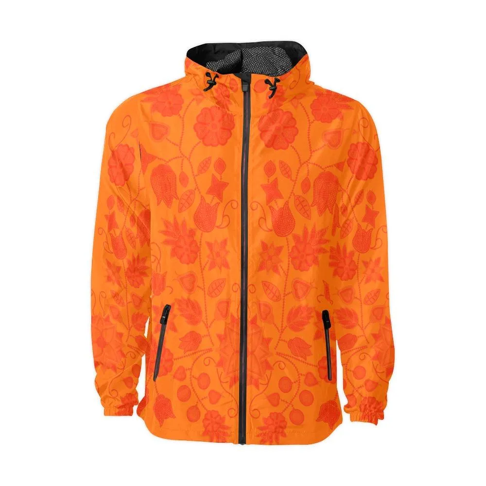 Floral Beadwork Real Orange Carrying Their Prayers Unisex Windbreaker