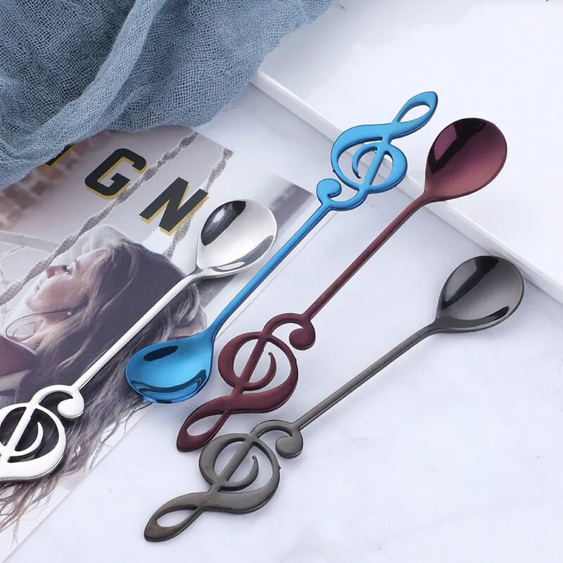 Funki Buys | Spoons | Music Note Long Coffee Spoons 7 Pcs Set