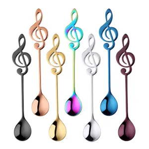 Funki Buys | Spoons | Music Note Long Coffee Spoons 7 Pcs Set