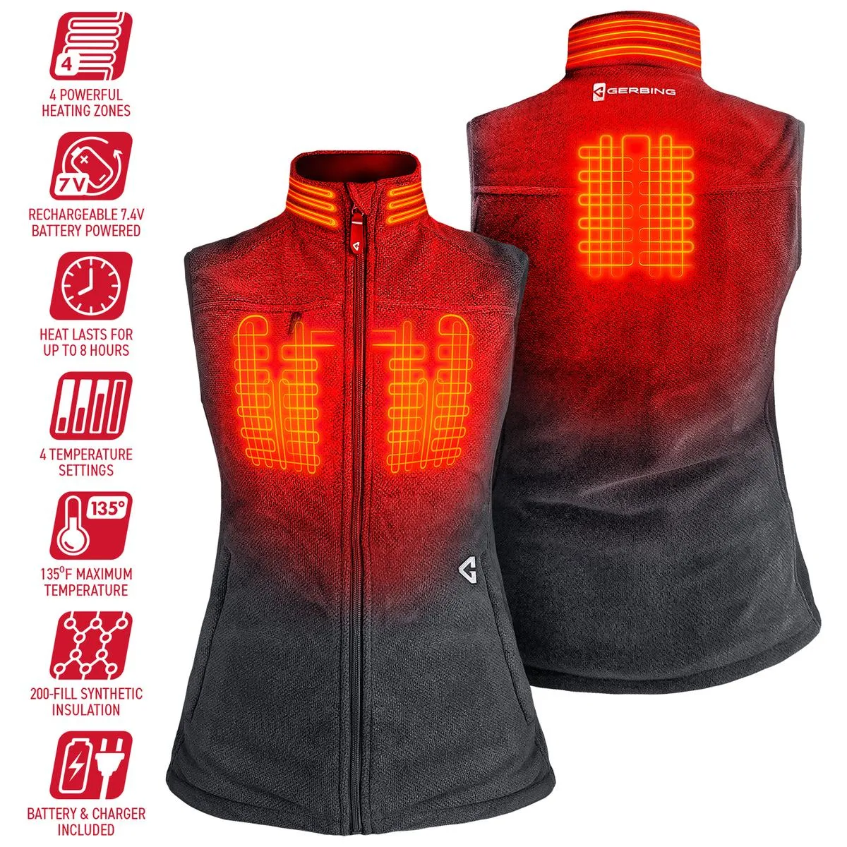 Gerbing 7V Women's Thermite Fleece Heated Vest 2.0