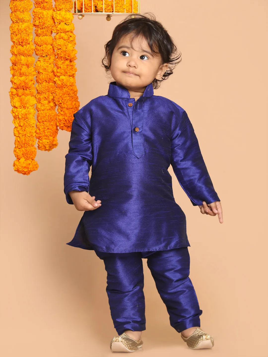 Jashvi SISHU Boy's Blue Kurta With Pyjama Set