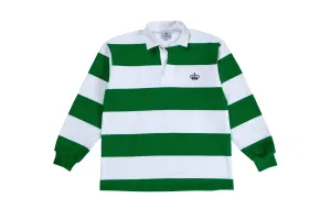 Kelly Green and White Stripe Rugby Shirt