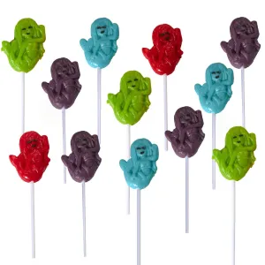 Kicko Mermaid Lollipops with Sticks - Pack of 12 2 Inch Flavored Animal Lollipops in a 4