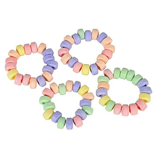 Kicko Stretchable Candy Bracelet - Pack of 12 Colorful Fruit-Flavored Chewables for Party