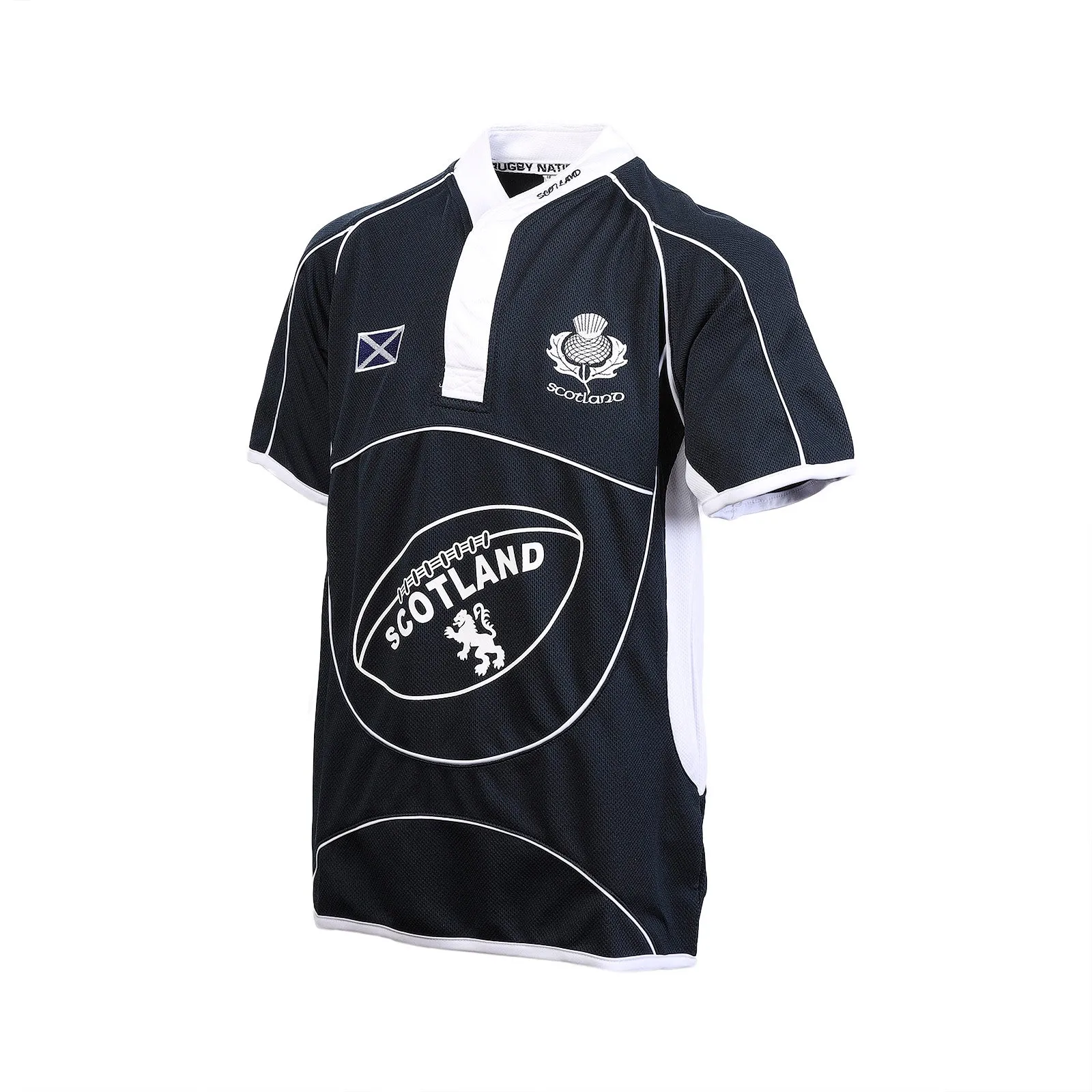 Kids Short Sleeve Cool Collar Scotland Rugby Shirt