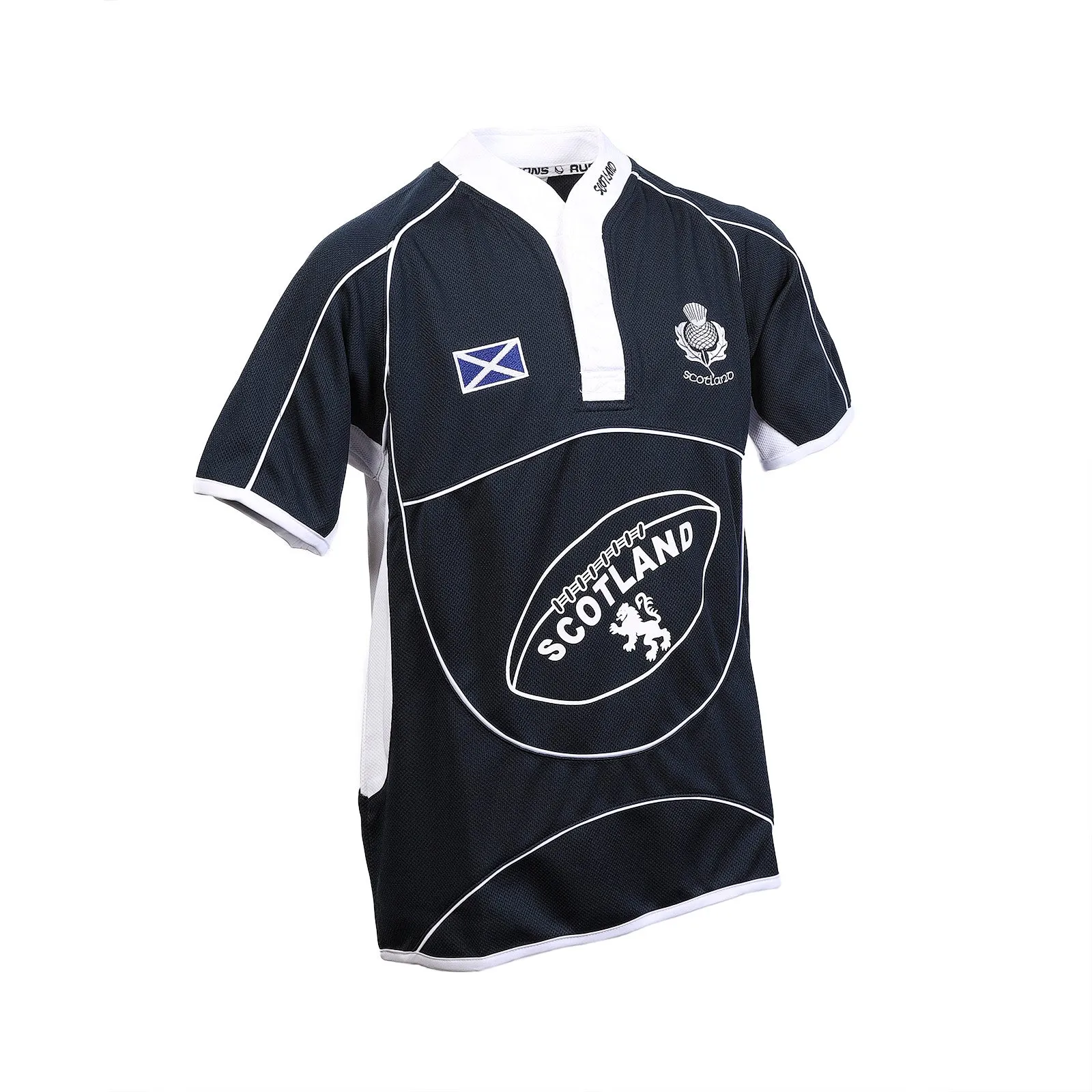 Kids Short Sleeve Cool Collar Scotland Rugby Shirt