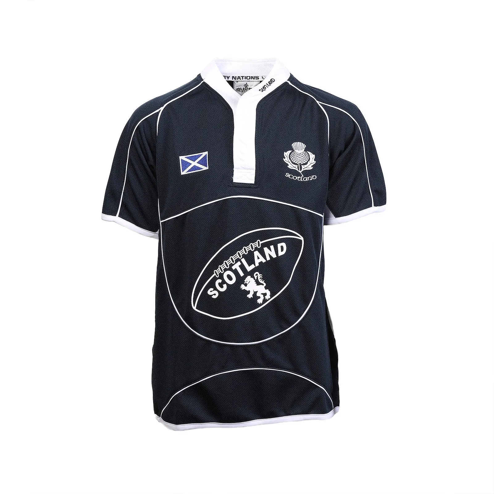 Kids Short Sleeve Cool Collar Scotland Rugby Shirt