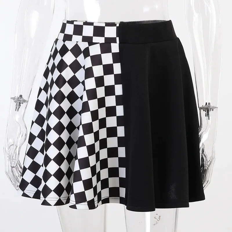 KittenAlarm - High Waist Goth Dark Pleated Mini Skirts