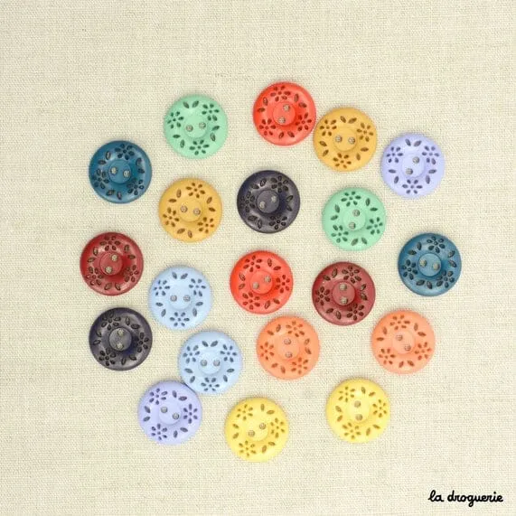 La Droguerie 18 mm Fleurettes D'antan Button