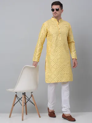 Lemon Mirror Work Kurta Pyjama