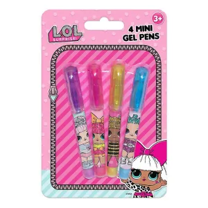 LOL Surprise 4pk Mini Gel Pens on Card - 1.0 mm Point Size, Nontoxic Formula