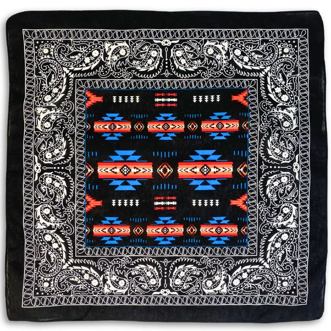 <font color="red">New !!!</font> 24 pack Southwest Style Cotton Bandanas. Only 1.70 ea