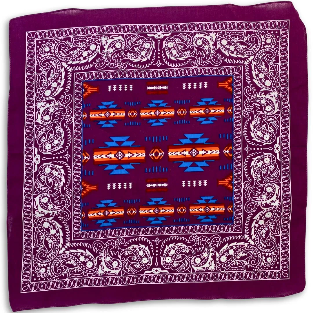 <font color="red">New !!!</font> 24 pack Southwest Style Cotton Bandanas. Only 1.70 ea