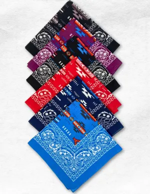 <font color="red">New !!!</font> 24 pack Southwest Style Cotton Bandanas. Only 1.70 ea