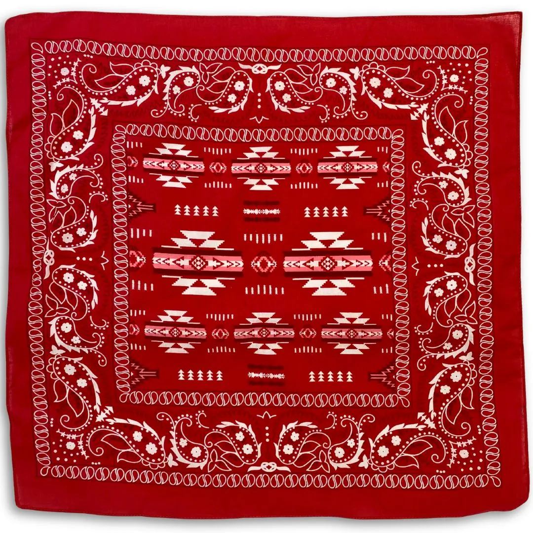 <font color="red">New !!!</font> 24 pack Southwest Style Cotton Bandanas. Only 1.70 ea