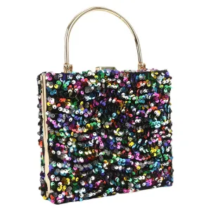 Luxy Moon Women Square Sequined Evening Clutch Bag