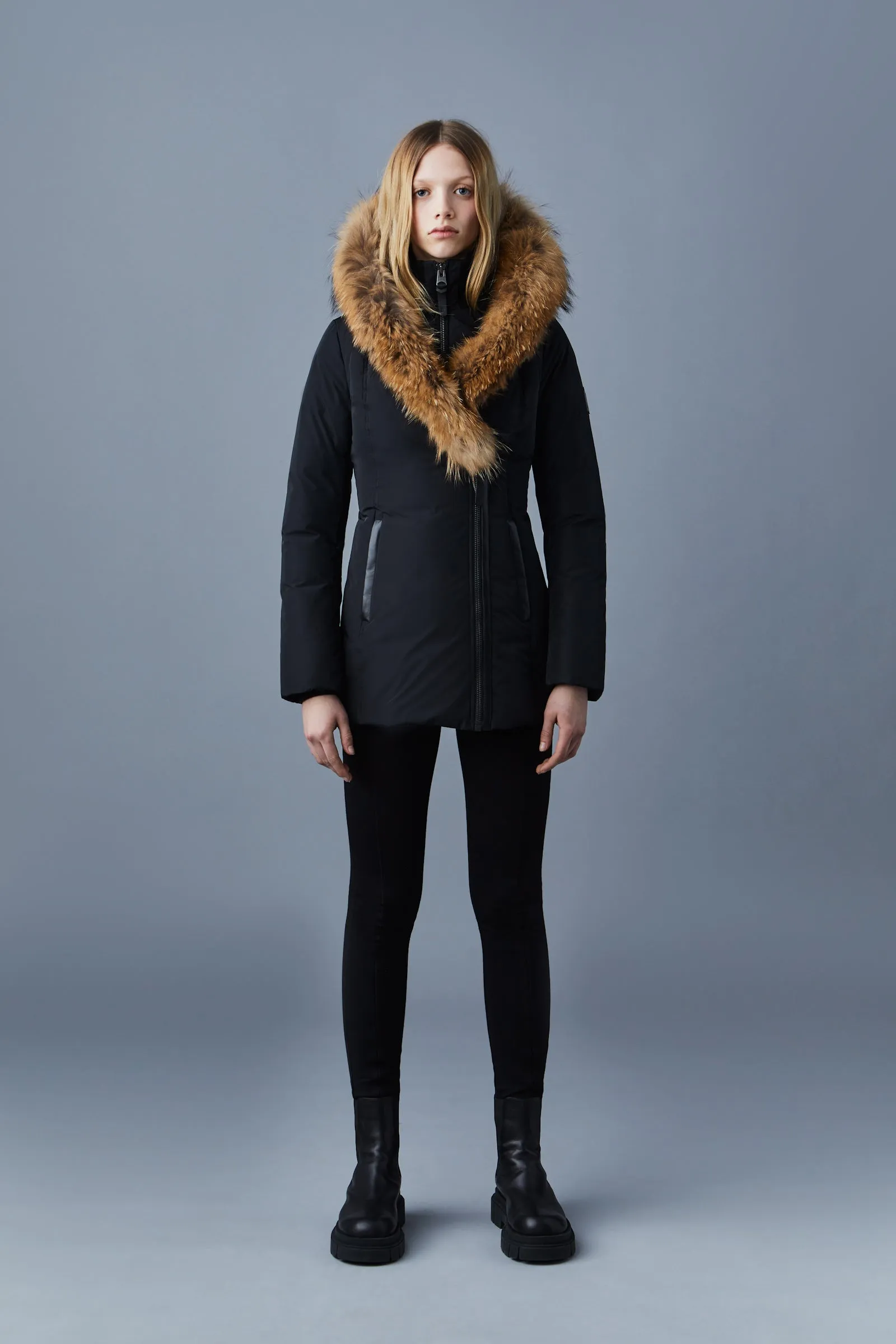 MACKAGE ADALI-F - Down Coat With Natural Fur Signature Mackage Collar