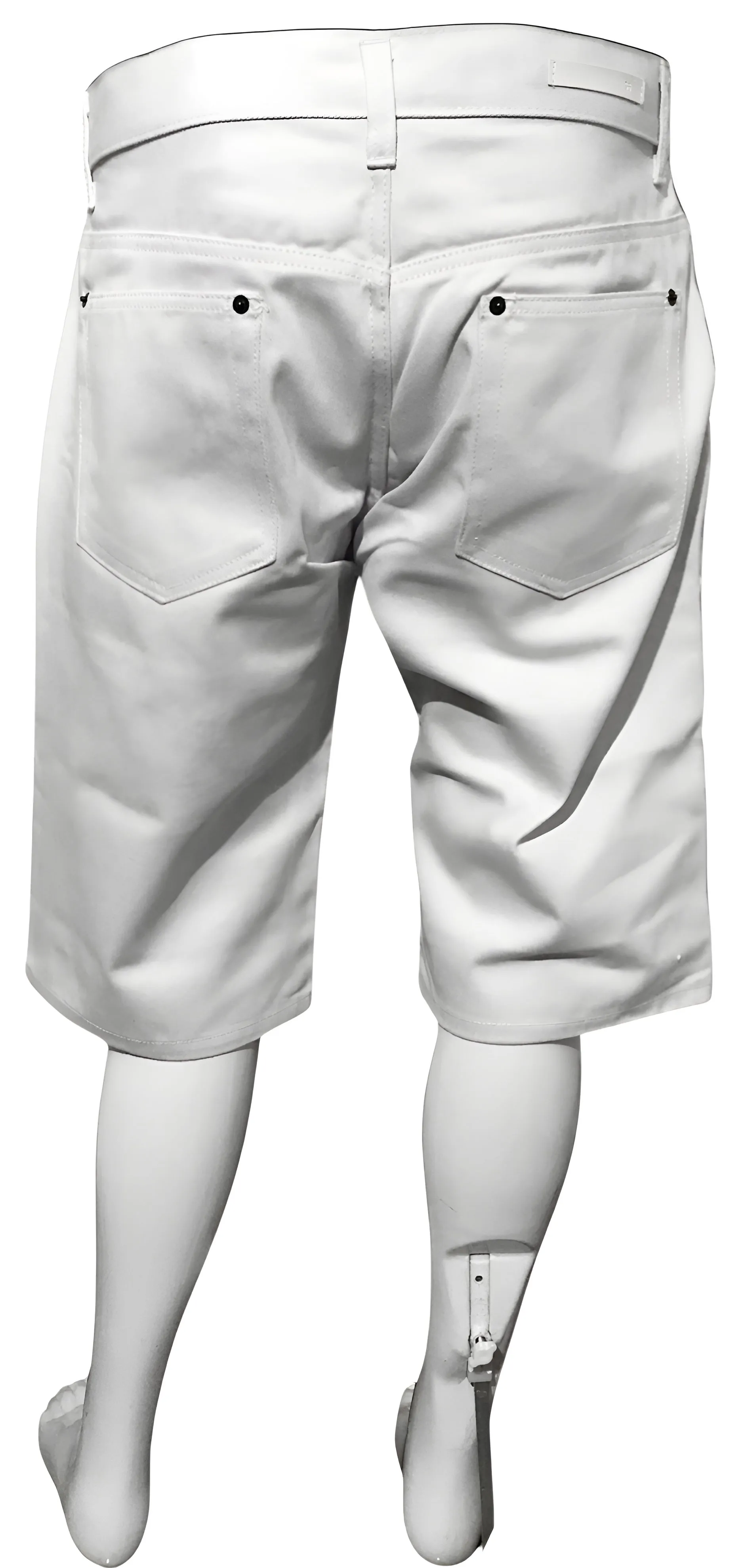 ^MAXI MILIAN^ (WHITE) ~SNAKES~ DENIM SHORTS (SLIM FIT) (EMBROIDERED)