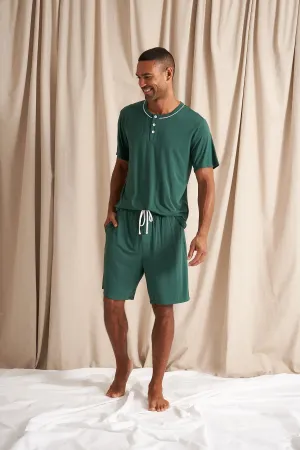 Mister You Bamboo Short Pyjama Set in Green