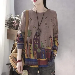 Naive Art Loose Vintage Sweater