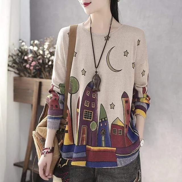 Naive Art Loose Vintage Sweater