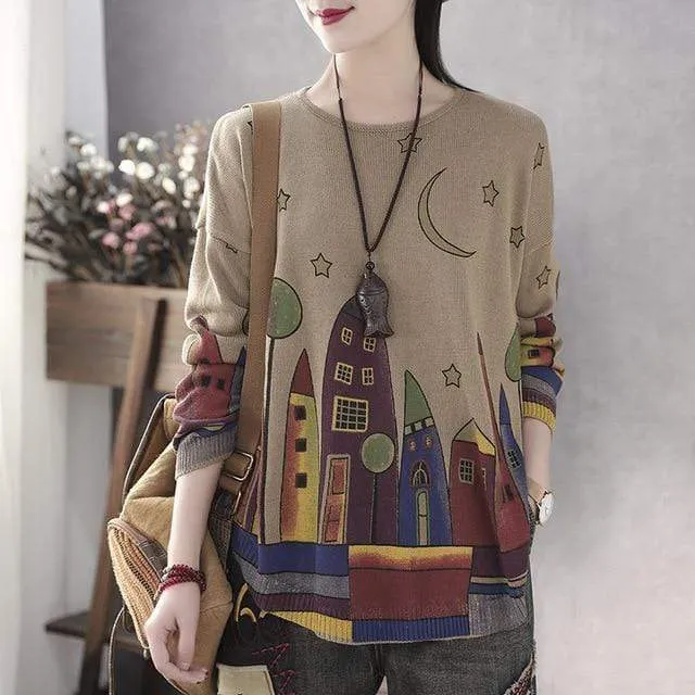 Naive Art Loose Vintage Sweater