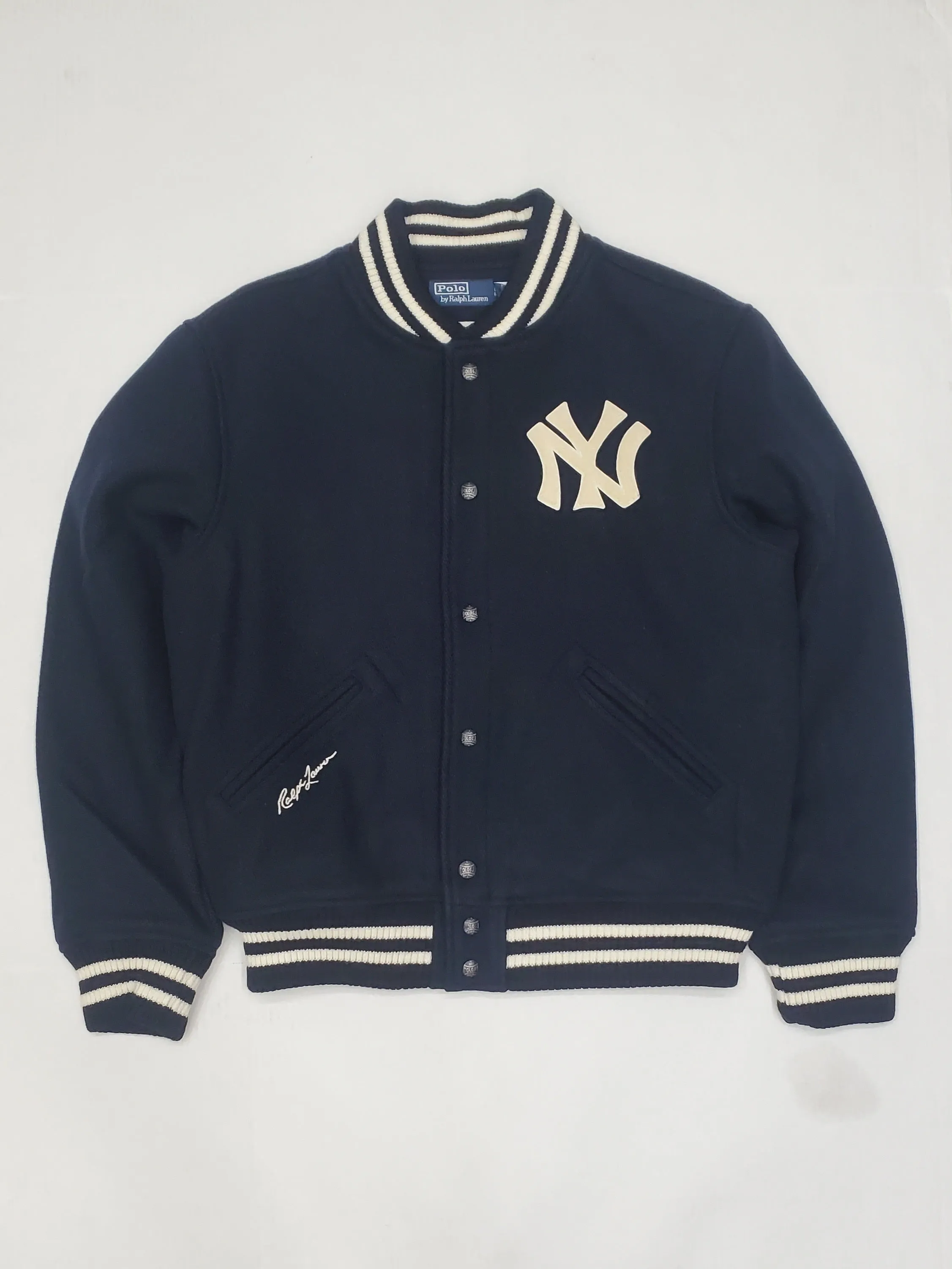 Nwt Polo Ralph Lauren Navy Yankees NY Wool Baseball Jacket