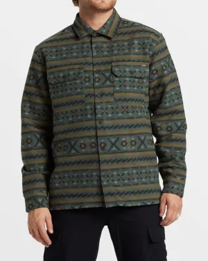 Offshore Jacquard Flannel Long Sleeve Shirt - Slate Green