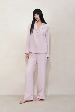 Pastel Pink Silk Pyjama Set