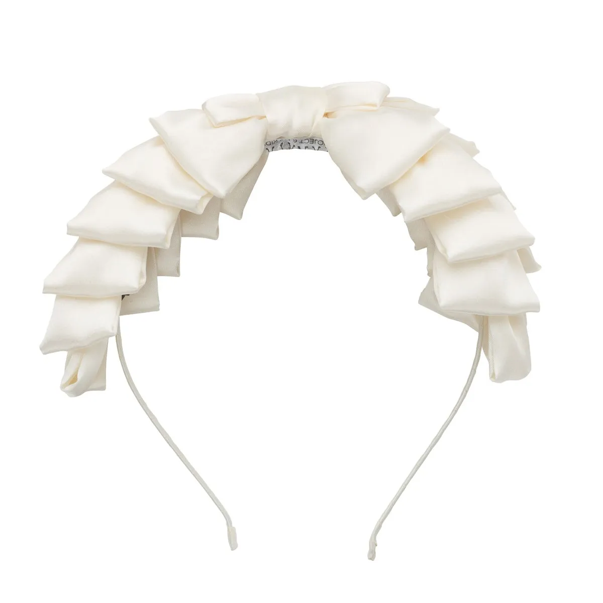 Project 6 Pleated Ribbon Headband - Dove Ivory